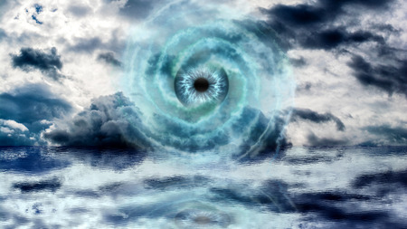 God's big blue eye over the sky
