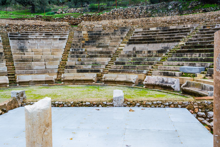Ruins of small Epidavros theater, peloponnese, greece の写真素材