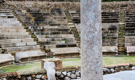 Ruins of small Epidavros theater, peloponnese, greeceの写真素材