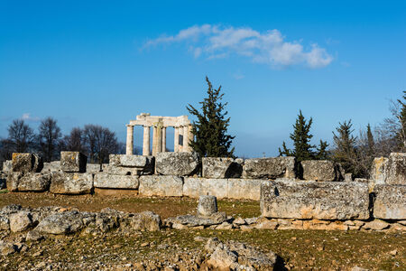 Zeus temple in the ancient Nemea, Greeceの写真素材