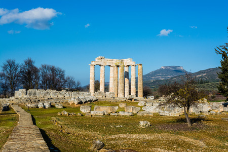 Zeus temple in the ancient Nemea, Greeceの写真素材