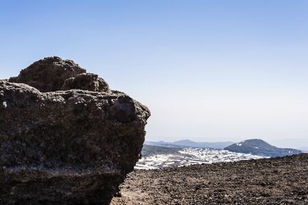 Volcanic rock closeup on mount Etna, Sicily, Italyの写真素材