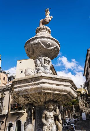 Old Fountain by Vincenzo Cacopardo in Taormina Sicily Italyの写真素材