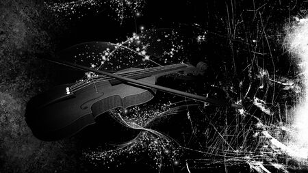 Illustration of a Violin on grunge backgroundの写真素材