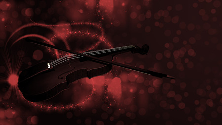 Illustration of Violin on bokeh backgroundの写真素材