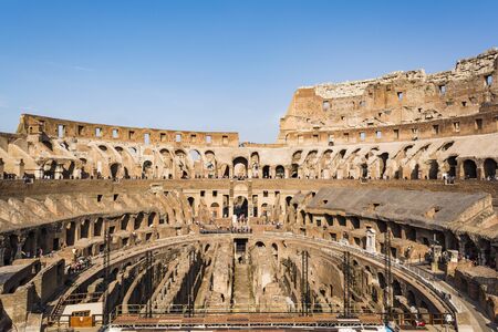 Interior of the Colosseum, Romeの写真素材