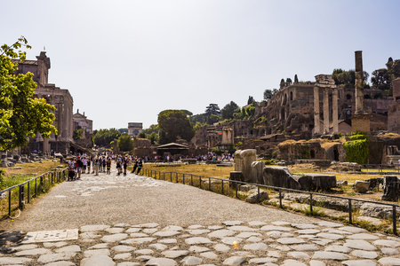 Ruins of the Roman Forum in Rome, Italy.のeditorial素材