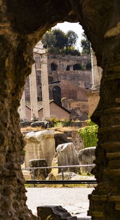 Ruins of the Roman Forum in Rome, Italy.