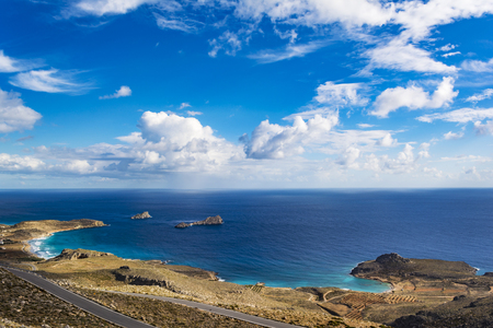 Beautiful greek seascape at east Crete. Xerokampos beaches.の写真素材