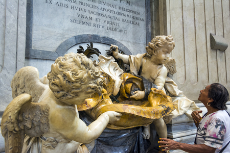 St. Peters Cathedral interior in Vatican city, Italyのeditorial素材