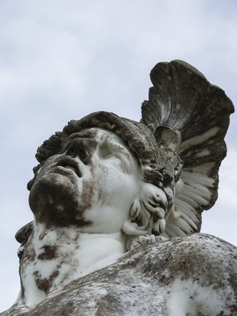 Achilleion palace, Corfu, Greece - August 24, 2018: Sculpture of the dying achilles in achilleion palace corfuのeditorial素材