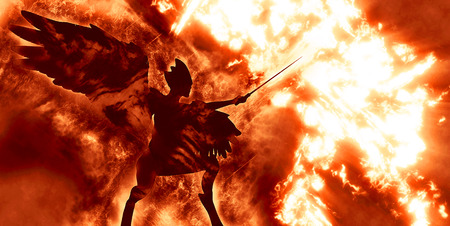 Diabolic demon in hellの写真素材