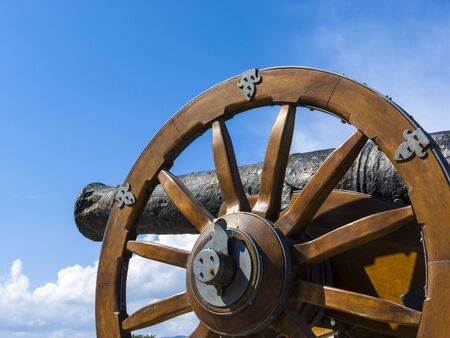Medieval cannon in the old fortress of Corfu town at Greece.のeditorial素材