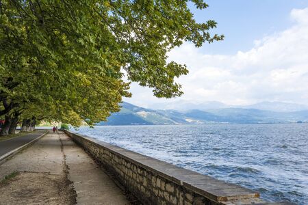 Ioannina lake Pamvotis summer time , Epirus Greeceの写真素材