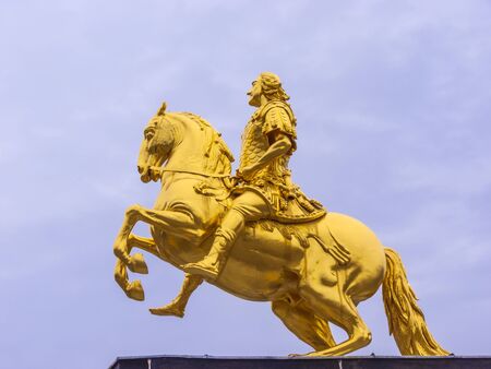The Goldener Reiter (Golden Rider) in Dresden, Saxony. Germany.の写真素材