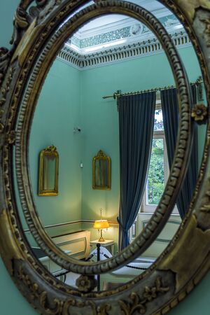 Achilleion palace, Corfu, Greece - August 24, 2018: Achilleion palace of Empress of Austria Elisabeth of Bavaria in Corfu island, Greeceのeditorial素材