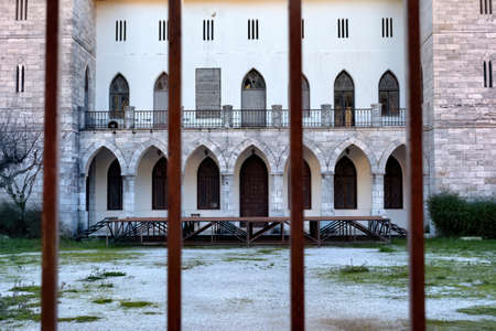 The Tower of Duchess of Plaisance in Penteli, Greece. Sophie de Marbois-Lebrun, the so-called Duchess of Plaisance assigned to Stamatios Kleanthis to design this palace for her on the slopes of Penteli.の写真素材
