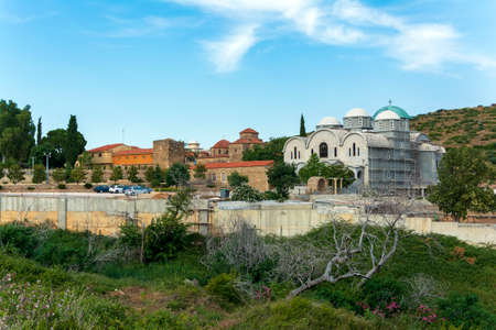View of Orthodox Holy Monastery of Pantokrator-Tao (Ntaou) Penteli - Greeceの写真素材
