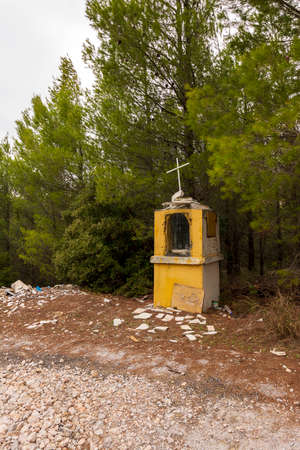 Small Orthodox chapel in Penteli, a mountain to the north of Athens at Greece.の写真素材