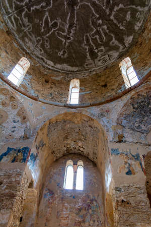 Ruins of a Byzantine monastery at Mystras in the Peloponnese. Greece.