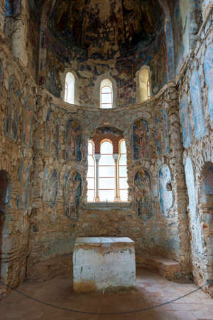 Ruins of a Byzantine monastery at Mystras in the Peloponnese. Greece.