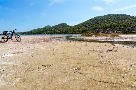 View of the famous wetland at Vravrona at Attica, Mesogeia, Greeceの写真素材