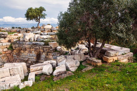 Ruins in the archaeological site of Eleusis, Attica, Greece.の写真素材