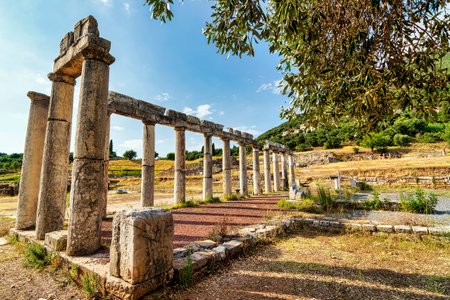 View of Ancient Messini, Messenia, Peloponnese - Greeceの写真素材