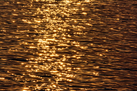 Sunset at the gialova lagoon. The gialova lagoon is one of the most important wetlands in Europe. Greece.の写真素材
