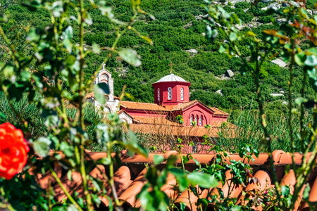 Agiou panteleimonous monastery in Penteli, Greece.の写真素材