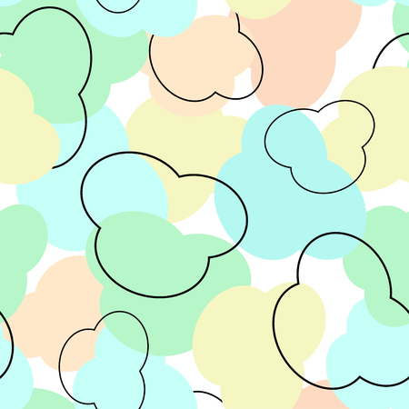 Colorful abstract seamless pattern. Vector illustraion of light clouds.のイラスト素材
