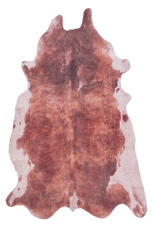 Cow skin carpet on white backgroundの写真素材