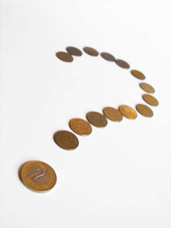 gold coins, isolated on white backgroundの写真素材