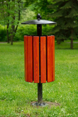 basket on litters on the grassy backgroundの写真素材