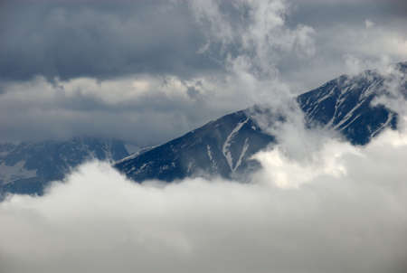 Snowcovered high mountain in Polandの写真素材