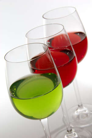 color drinks in glassesの写真素材