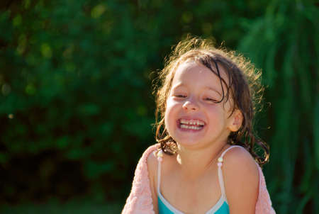 Laughing young girlの写真素材