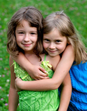 Two friends in hugsの写真素材