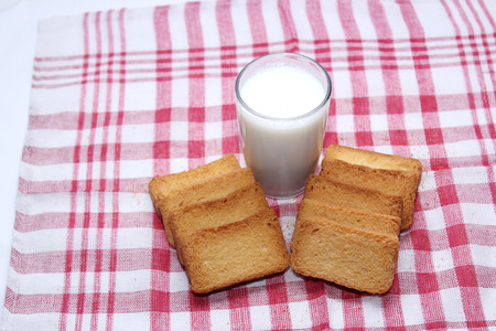 Rusk and milkの写真素材