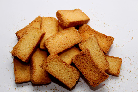rusks on white backgroundの写真素材