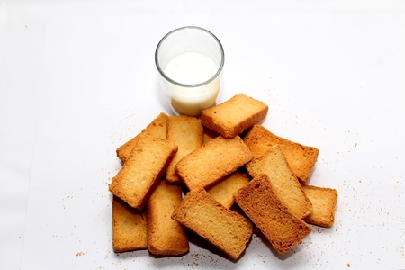 rusks on white backgroundの写真素材
