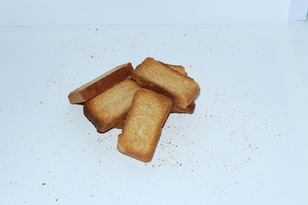 rusks on white backgroundの写真素材