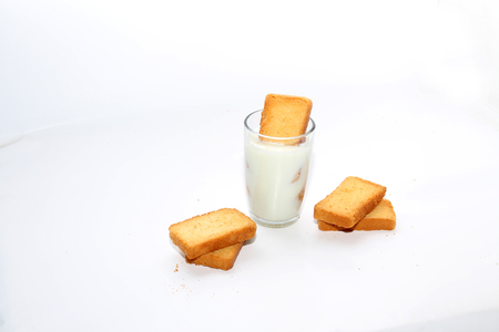 rusks on white backgroundの写真素材