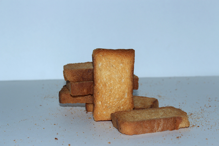 rusks on white backgroundの写真素材
