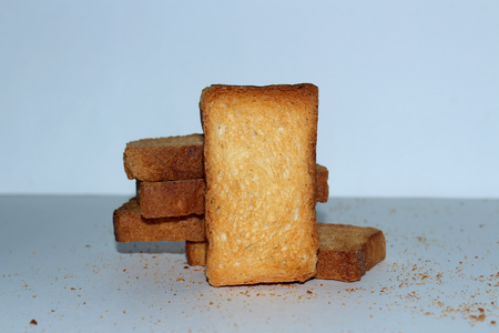 rusks on white backgroundの写真素材
