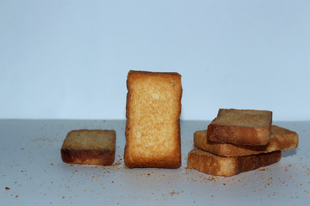 rusks on white backgroundの写真素材