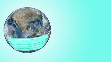 The earth is wearing a mask to be safe from COVID-19 -poster