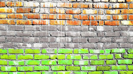 Grunge wall themed in Tiranga or three colors on Independence day of Indiaの写真素材