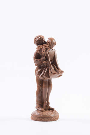 Couple of chocolate people. Isolated on a white background.の写真素材