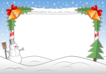 Vector Christmas frame for decoration photoのイラスト素材